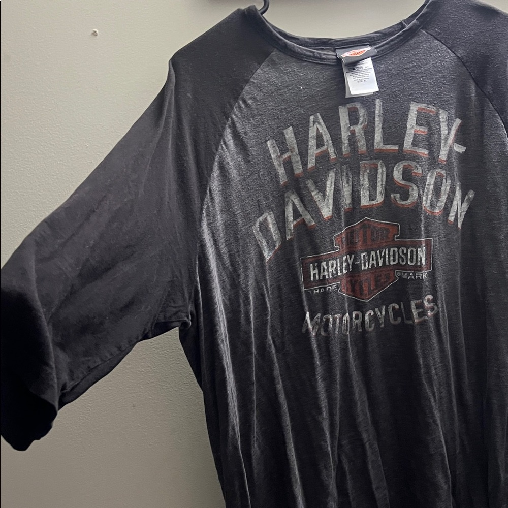 Harley-Davidson Black and Charcoal Raglan Tee - Picture 4 of 4